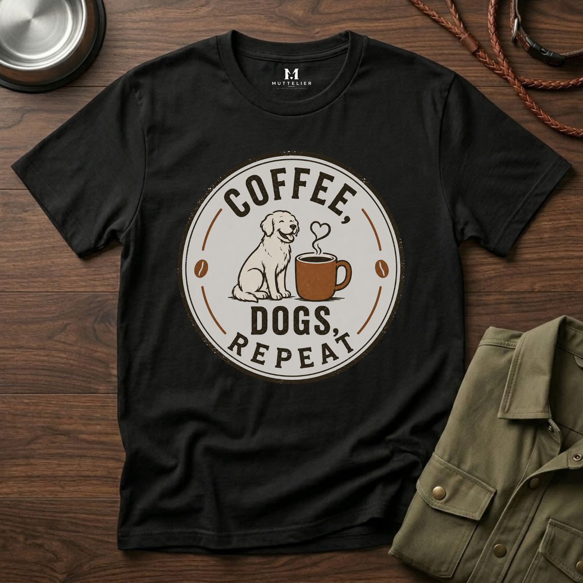 Coffee Dogs Repeat T-Shirt
