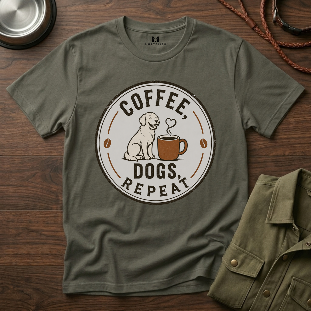 Coffee Dogs Repeat T-Shirt