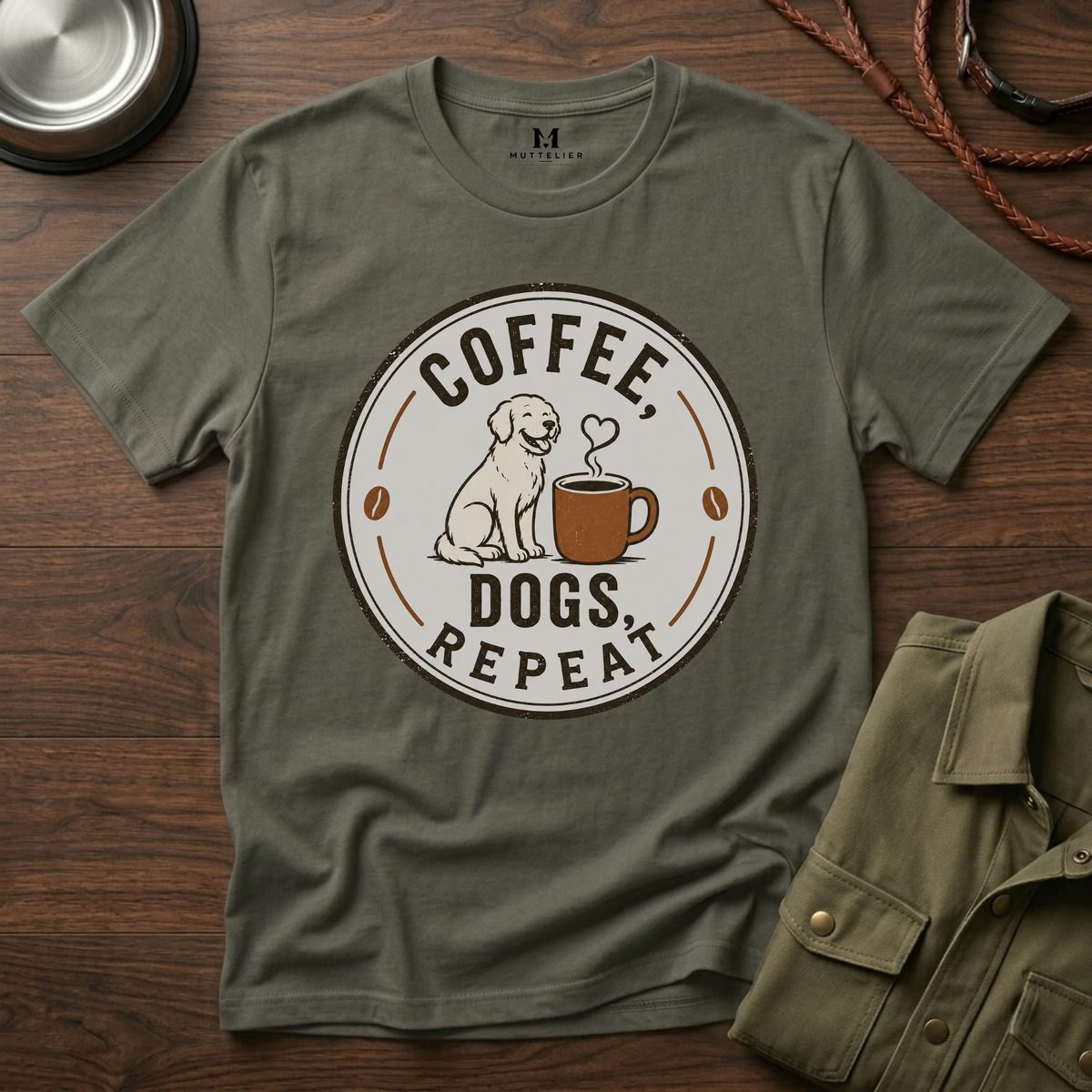 Coffee Dogs Repeat T-Shirt