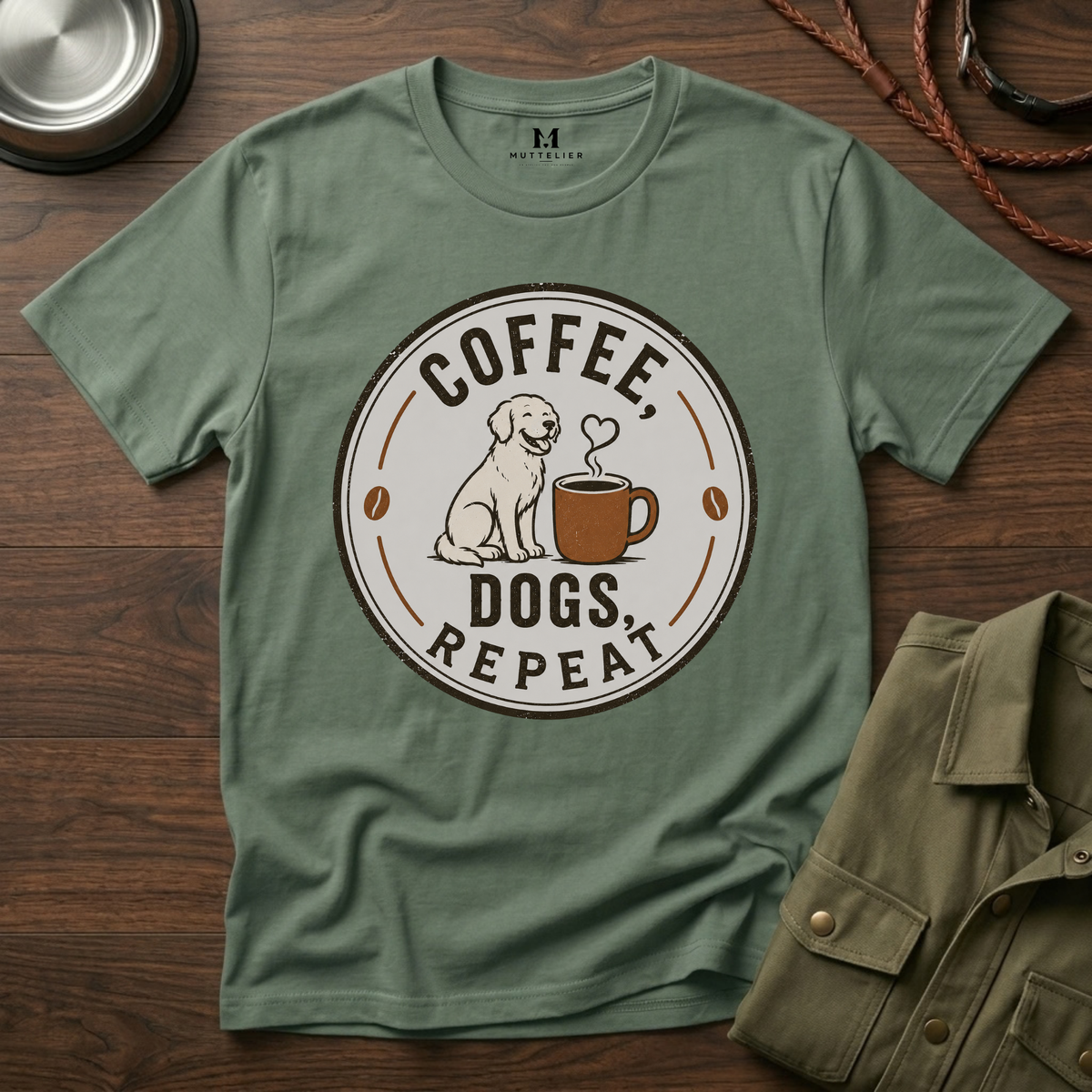 Coffee Dogs Repeat T-Shirt
