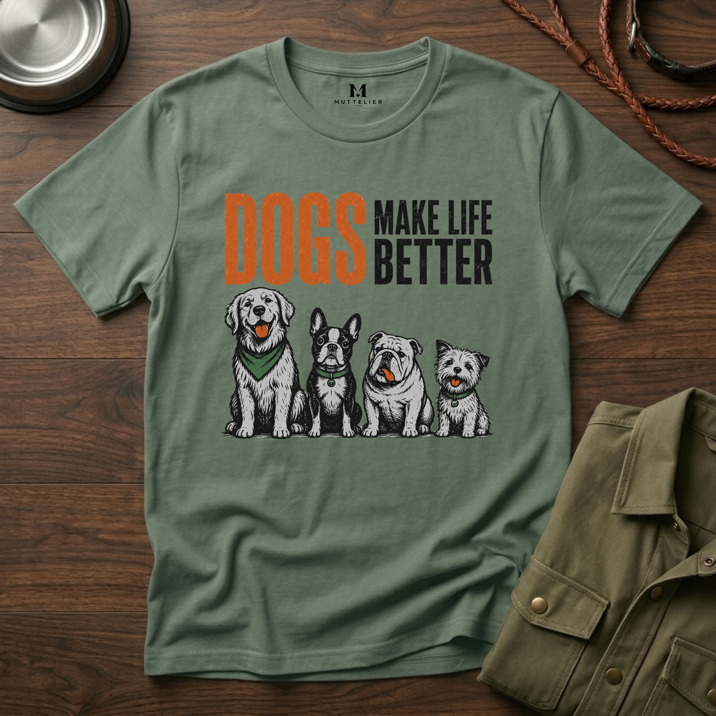 Dogs Make Life Better T-Shirt