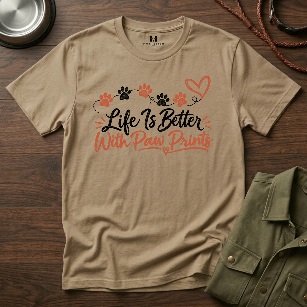 Life is Better With Paw Prints T-Shirt