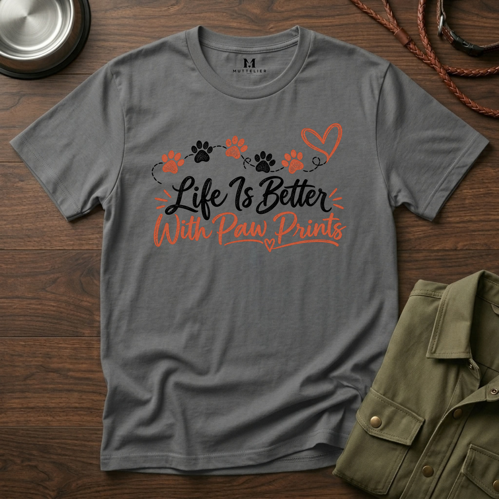 Life is Better With Paw Prints T-Shirt