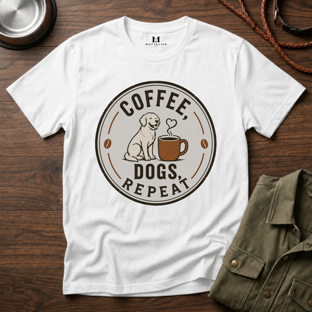 Coffee Dogs Repeat T-Shirt